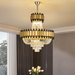 Crystal Pendel Light Guld Lyx Decrative Taklampa