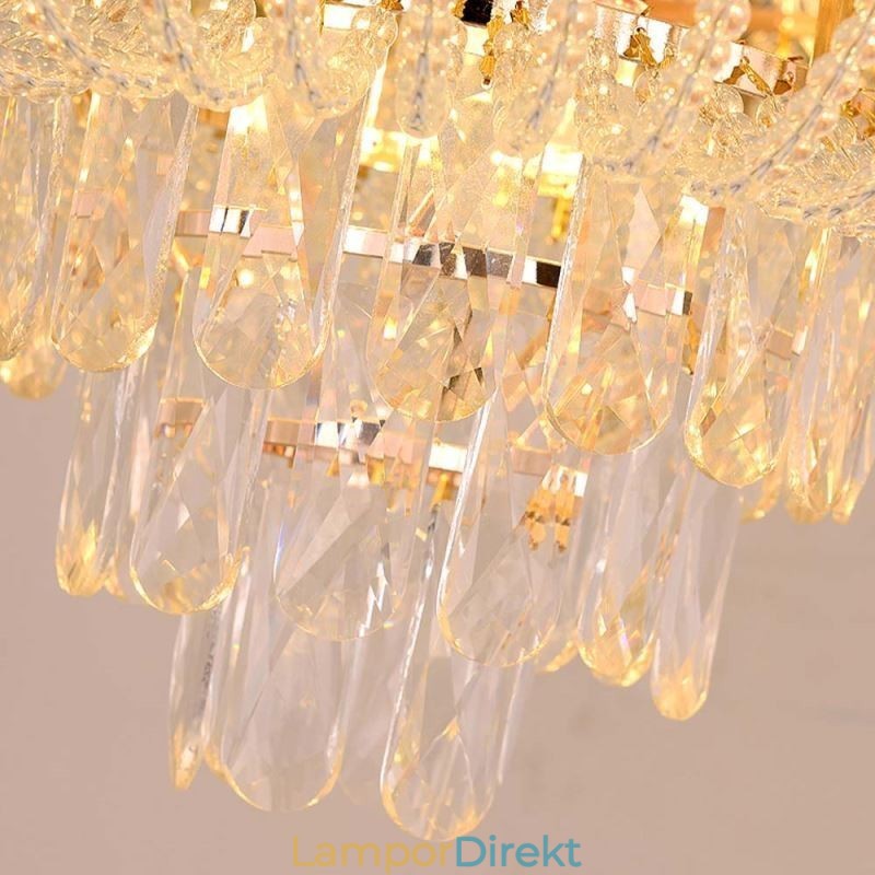 Crystal Pendel Light Lyx Decrative Taklampa 60Cm