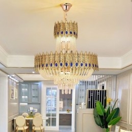 Crystal Pendel Light Lyx Decrative Taklampa 60Cm