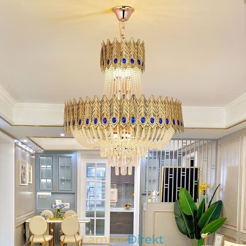 Crystal Pendel Light Lyx Decrative Taklampa 60Cm