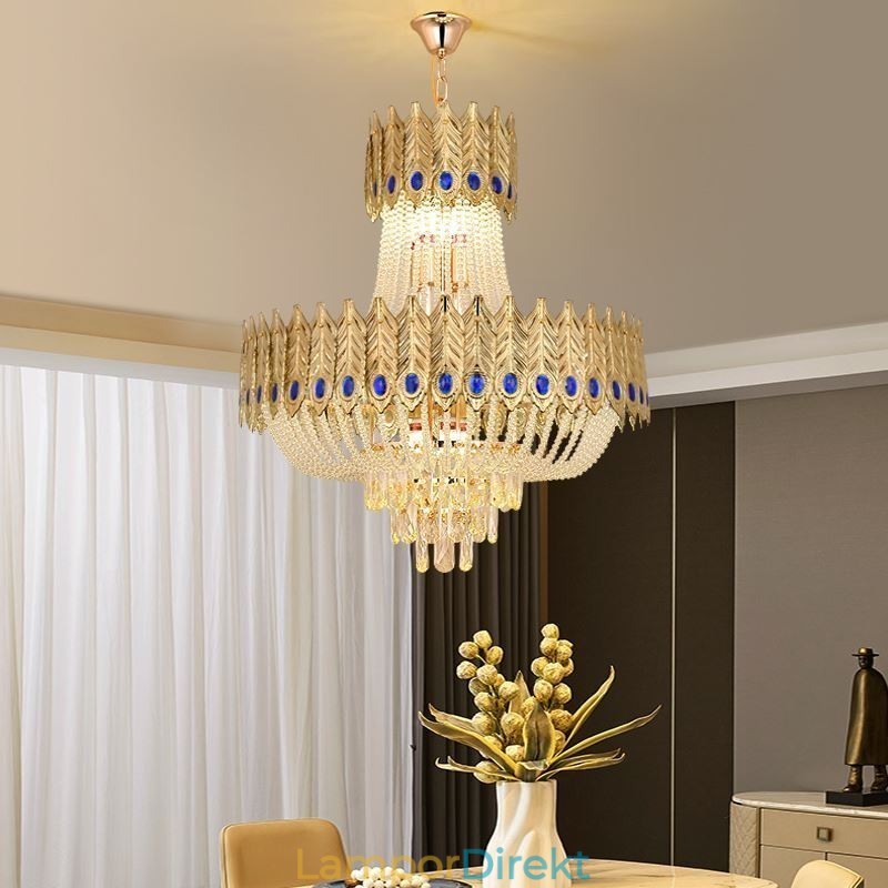 Crystal Pendel Light Lyx Decrative Taklampa 60Cm