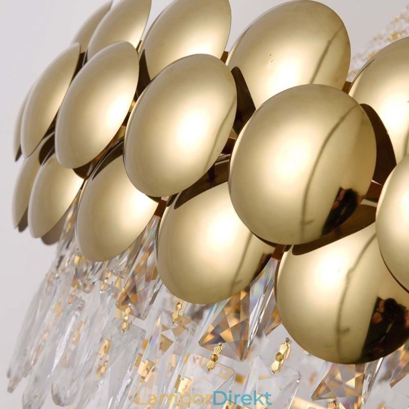 Kristall Pendellampa Elektropläterad Guld Duplex Lyx Decrative Taklampa 80Cm