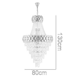 Kristall Pendellampa Elektropläterad Guld Duplex Lyx Decrative Taklampa 80Cm