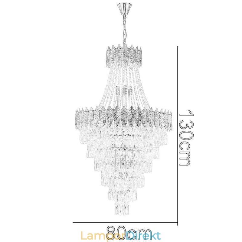 Crystal Pendel Light Sofistikerad Lyx Decrative Hanging Light 80Cm