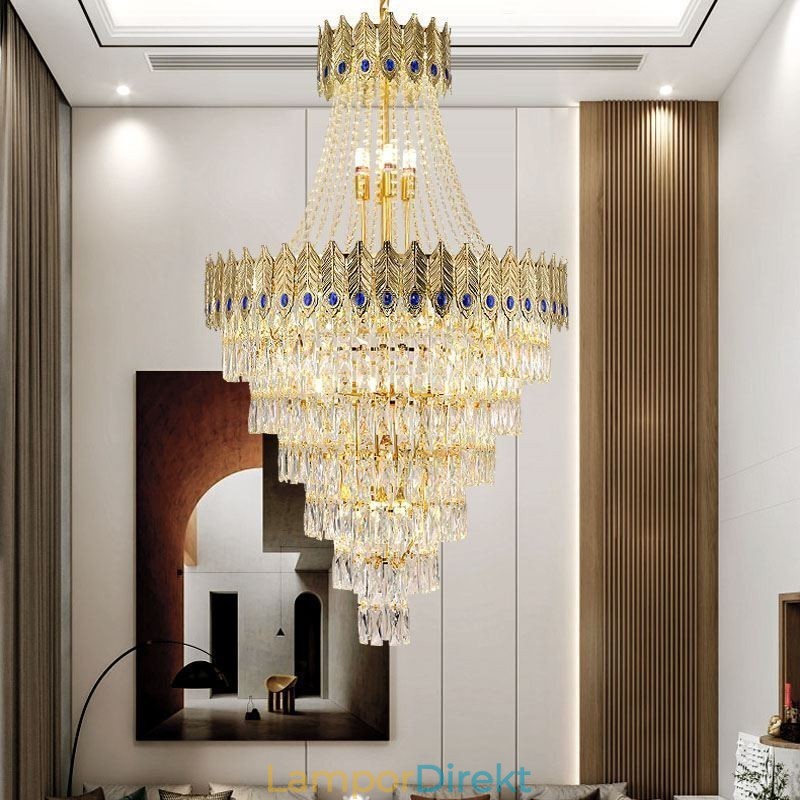 Crystal Pendel Light Sofistikerad Lyx Decrative Hanging Light 80Cm