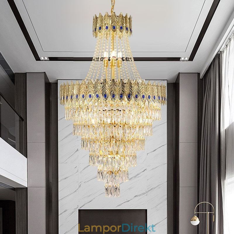 Crystal Pendel Light Sofistikerad Lyx Decrative Hanging Light 80Cm