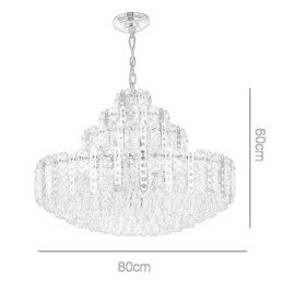 Crystal Pendel Light 4Th Floor Luxury Decrative Ceiling Light Med Gyllene Ihåliga Järnplåt