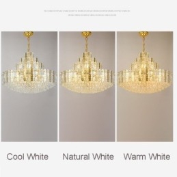 Crystal Pendel Light 4Th Floor Luxury Decrative Ceiling Light Med Gyllene Ihåliga Järnplåt