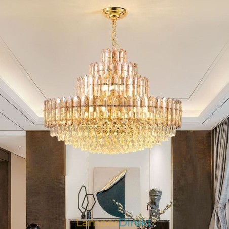 Crystal Pendel Light Four Layers Luxury Decrative Taklampa 80Cm Crystal Pendel Light Four Layers Luxury Decrative Taklampa 80Cm