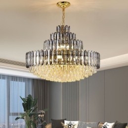 Crystal Pendel Light Four Layers Luxury Decrative Taklampa 80Cm