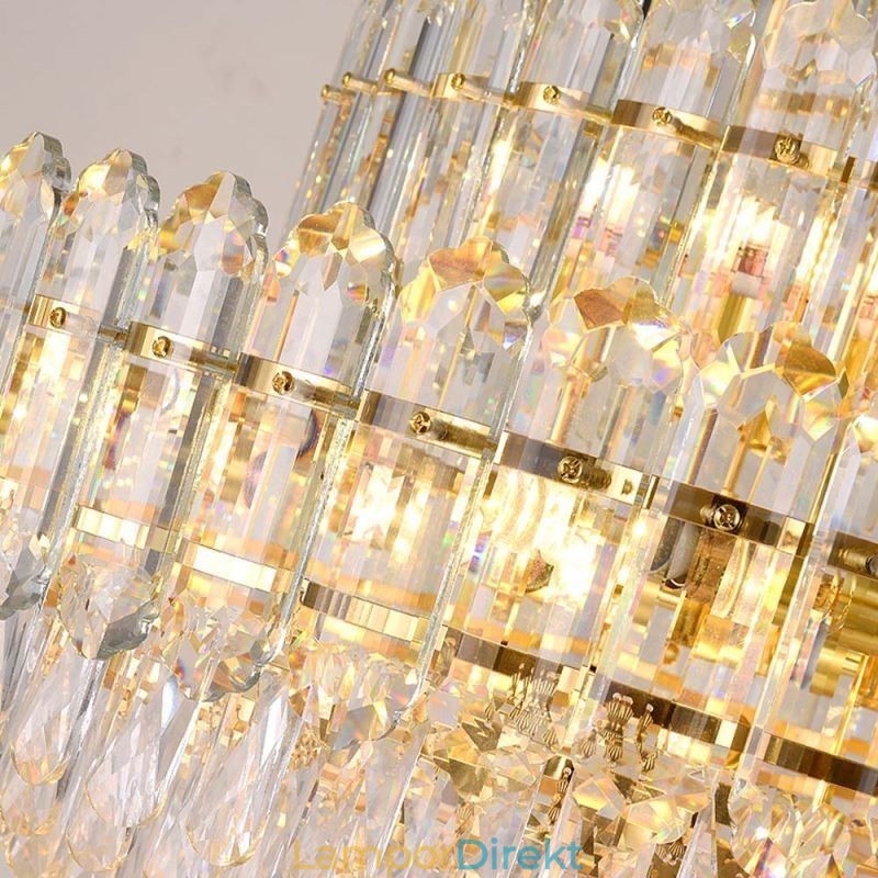 Crystal Pendel Light Four Layers Luxury Decrative Taklampa 80Cm