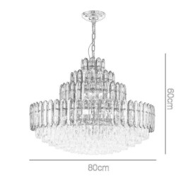 Crystal Pendel Light Four Layers Luxury Decrative Taklampa 80Cm
