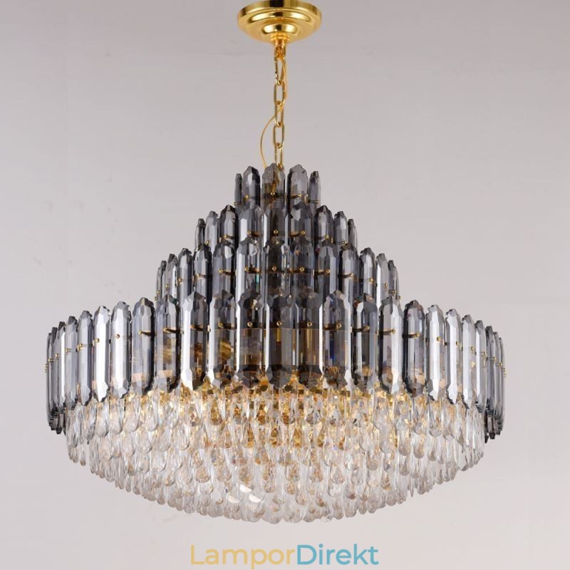 Crystal Pendel Light Four Layers Luxury Decrative Taklampa 80Cm