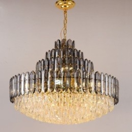 Crystal Pendel Light Four Layers Luxury Decrative Taklampa 80Cm