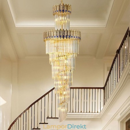 Guld Kristall Pendellampa Elektropläterad Guld Phoenix Tail Lampskärm Taklampa Guld Kristall Pendellampa Elektropläterad Guld Phoenix Tail Lampskärm Taklampa