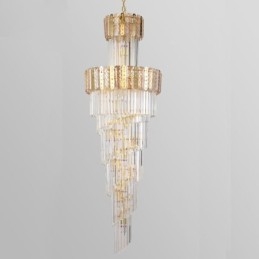 Guld Kristall Pendellampa Lyxig Decrative Taklampa 60*H180Cm