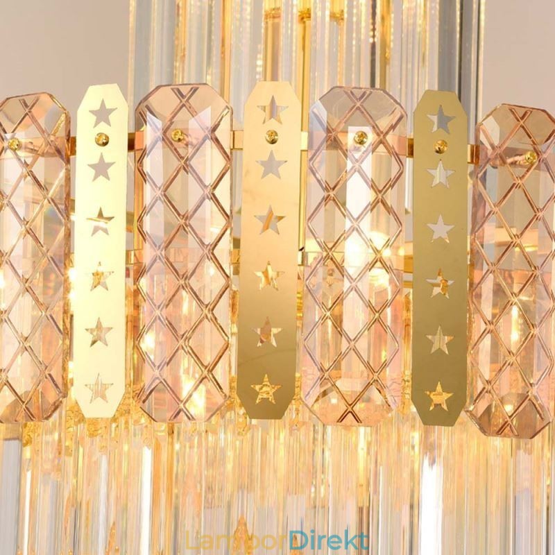 Guld Kristall Pendellampa Lyxig Decrative Taklampa 60*H180Cm