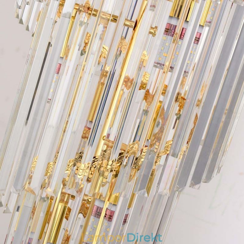 Guld Kristall Pendellampa Lyxig Decrative Taklampa 60*H180Cm
