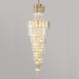 Guld Kristall Pendellampa Lyxig Decrative Taklampa 60*H180Cm