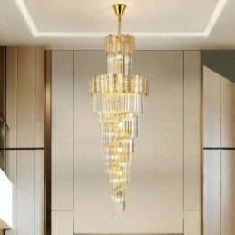 Guld Kristall Pendellampa Lyxig Decrative Taklampa 60*H180Cm