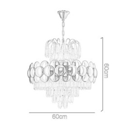 Kristall Pendellampa Elektropläterad Guld Lyxig Decrative Taklampa 60Cm