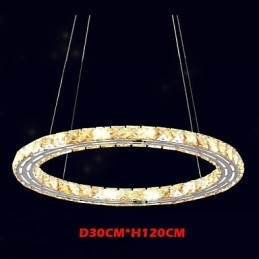 Kristall Pendelljus Belysning Lampor Moderna Armaturer Amber K9 Kristall Rund Enkel Ring 30Cm