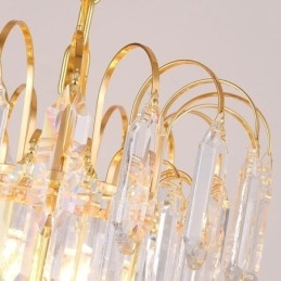 Kristall Pendellampa Elektropläterad Guld Lyxig Decrative Taklampa 60Cm