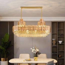 Crystal Pendel Light Rektangulär Lyx Decrative Taklampa 100Cm