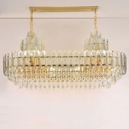 Crystal Pendel Light Rektangulär Lyx Decrative Taklampa 100Cm