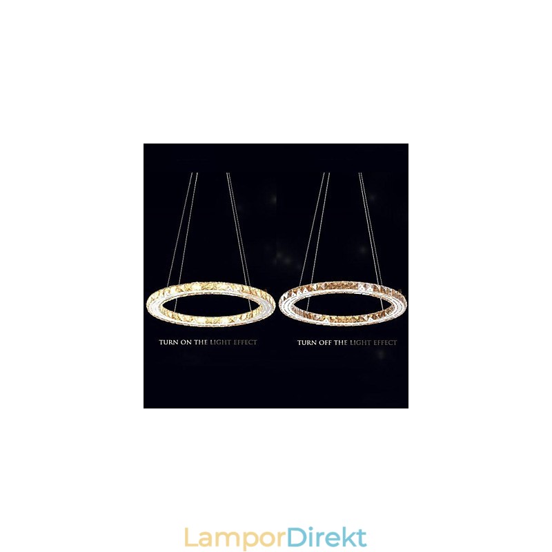 Kristall Pendelljus Belysning Lampor Moderna Armaturer Amber K9 Kristall Rund Enkel Ring 30Cm