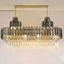 Crystal Pendel Light Rektangulär Lyx Decrative Taklampa 100Cm