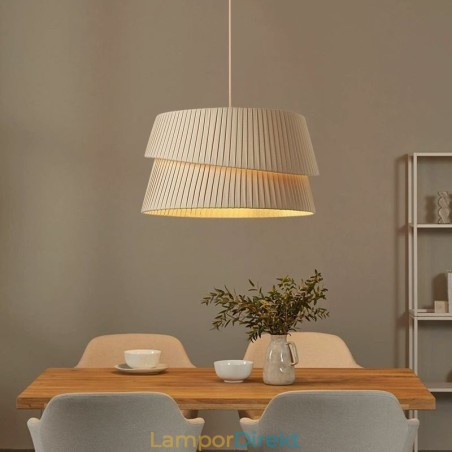 Pendellampa French Cream Style Dubbellagers Tyg Lampskärm Taklampa Pendellampa French Cream Style Dubbellagers Tyg Lampskärm Taklampa