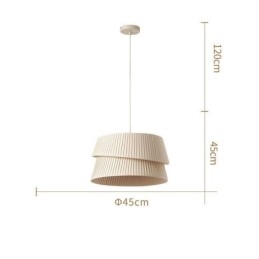 Pendellampa French Cream Style Dubbellagers Tyg Lampskärm Taklampa