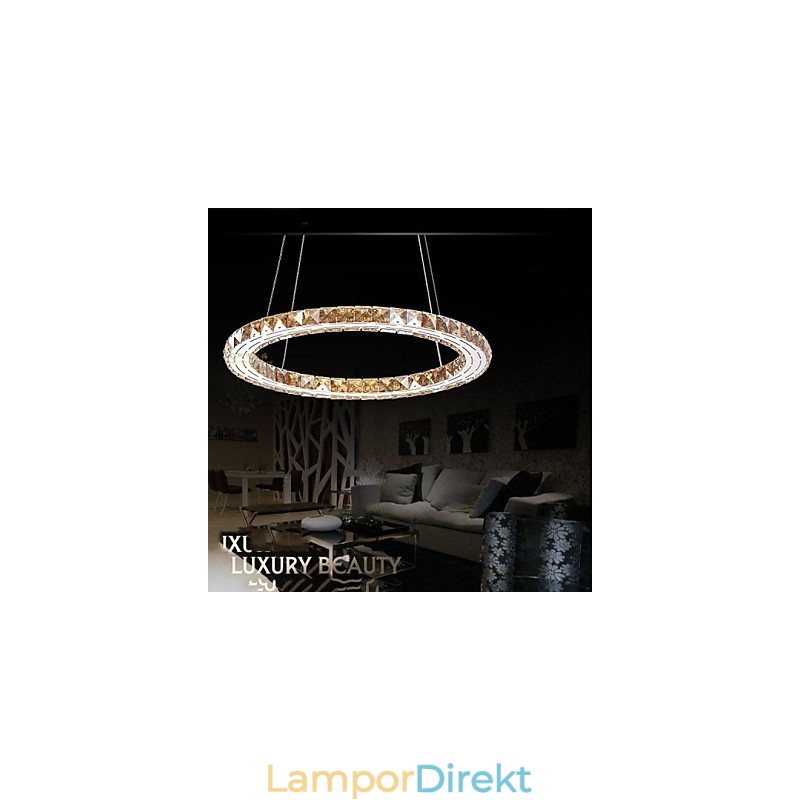 Kristall Pendelljus Belysning Lampor Moderna Armaturer Amber K9 Kristall Rund Enkel Ring 30Cm