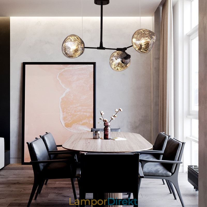 Nordic Ceiling Lamp Modern Elektropläterad Glasmålning Lampskärm Pendellampa