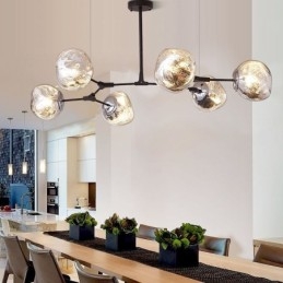 Nordic Ceiling Lamp Modern Elektropläterad Glasmålning Lampskärm Pendellampa