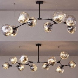 Nordic Ceiling Lamp Modern Elektropläterad Glasmålning Lampskärm Pendellampa