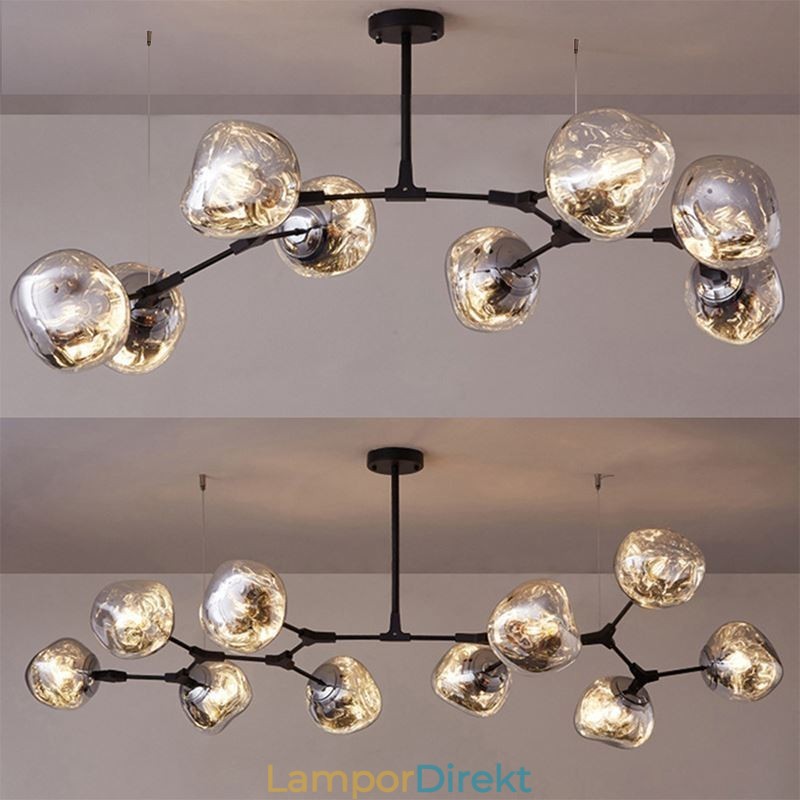 Nordic Ceiling Lamp Modern Elektropläterad Glasmålning Lampskärm Pendellampa