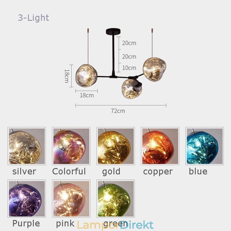 Nordic Ceiling Lamp Modern Elektropläterad Glasmålning Lampskärm Pendellampa