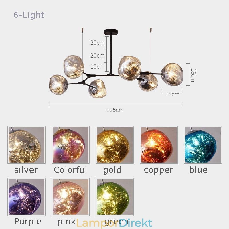 Nordic Ceiling Lamp Modern Elektropläterad Glasmålning Lampskärm Pendellampa