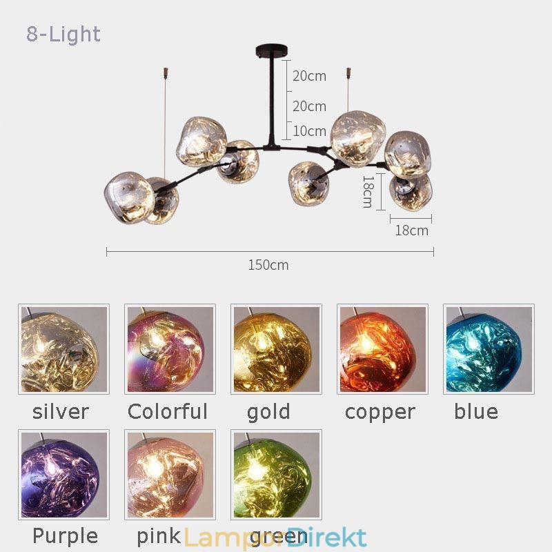 Nordic Ceiling Lamp Modern Elektropläterad Glasmålning Lampskärm Pendellampa