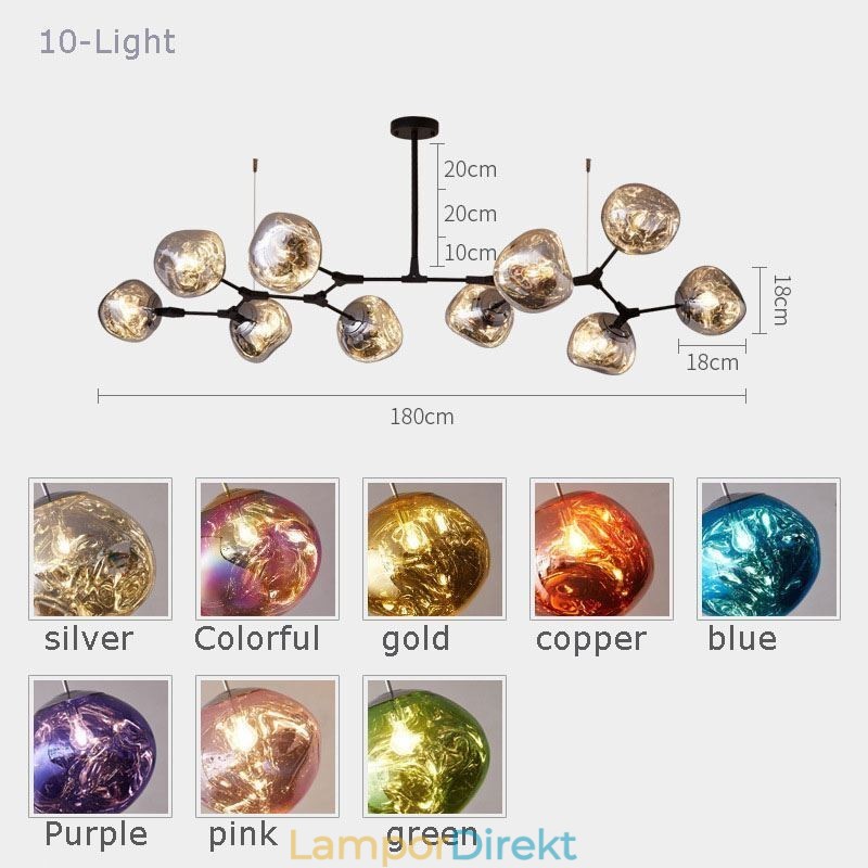 Nordic Ceiling Lamp Modern Elektropläterad Glasmålning Lampskärm Pendellampa