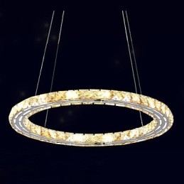 Kristall Pendelljus Belysning Lampor Moderna Armaturer Amber K9 Kristall Rund Enkel Ring 30Cm