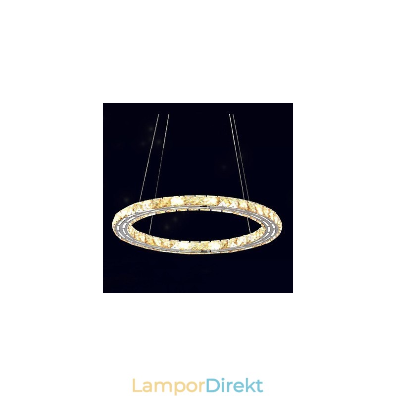 Kristall Pendelljus Belysning Lampor Moderna Armaturer Amber K9 Kristall Rund Enkel Ring 30Cm