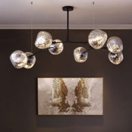 Nordic Ceiling Lamp Modern Elektropläterad Glasmålning Lampskärm Pendellampa