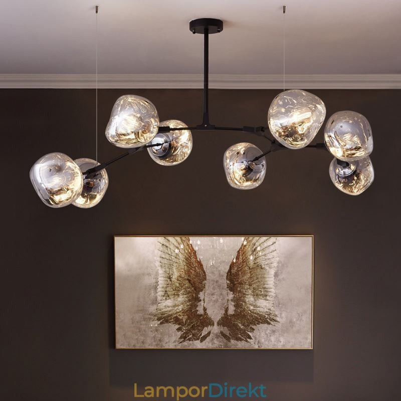 Nordic Ceiling Lamp Modern Elektropläterad Glasmålning Lampskärm Pendellampa