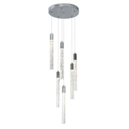 Taklampa Krom Crystal Column Cluster Taklampa
