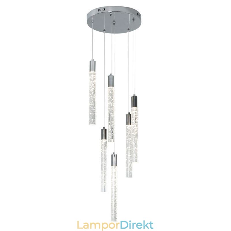 Taklampa Krom Crystal Column Cluster Taklampa