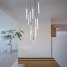 Taklampa Krom Crystal Column Cluster Taklampa