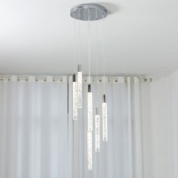 Taklampa Krom Crystal Column Cluster Taklampa